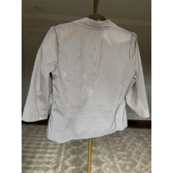 Doncaster Striped Peplum Blazer Suit Pant French Scandi Business Parisian Preppy - Picture 2 of 13